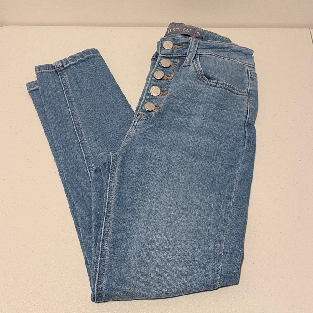 Just USA Women's Light Blue High Rise Jeans